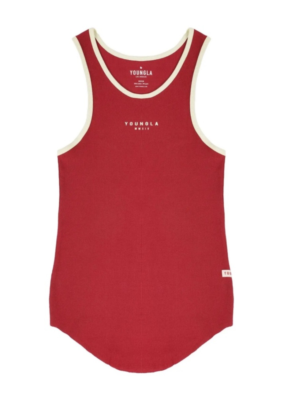 YoungLA Rocket Ribbed Crimson Tank with Cream Trim Mens M